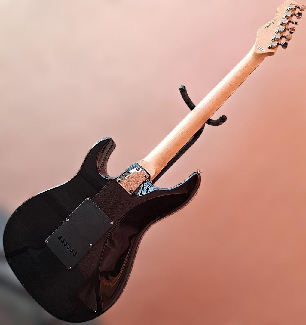 GrassRoots G-SNAPPER-CTM P ESP Flamed Maple Veneer Electric Guitar Black Gray