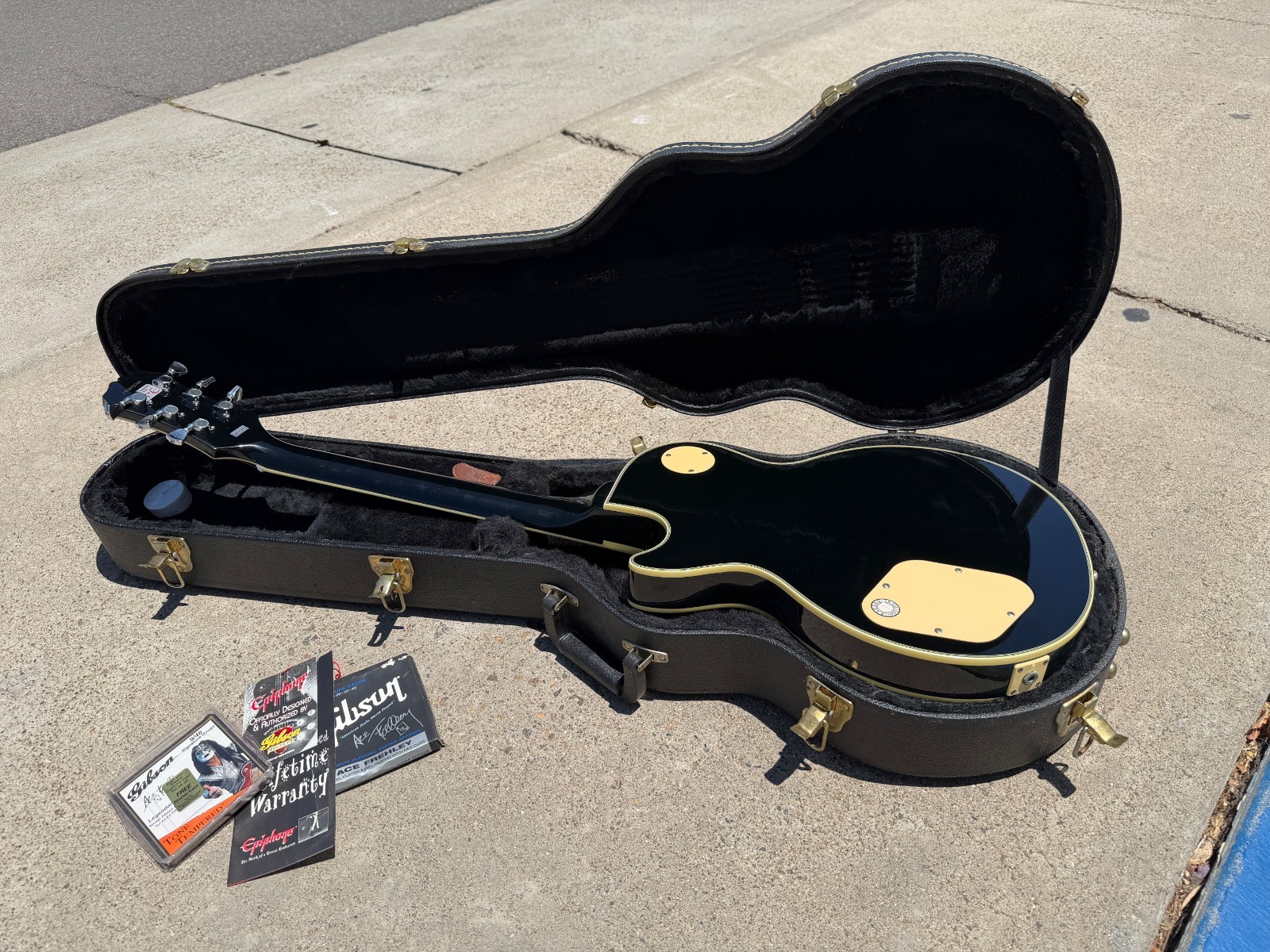 2000 Epiphone Ace Frehley Signature Les Paul Custom Black Burst -w/ VIDEO