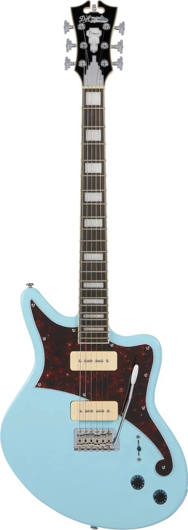D’Angelico Premier Bedford Solid Body Electric Guitar, Sky Blue with Gig Bag