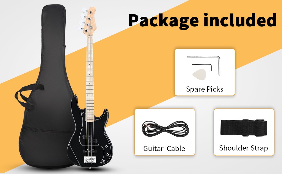 Ktaxon 46in Electric KP Bass Guitar Basswood for Beginner With Bag & Tools