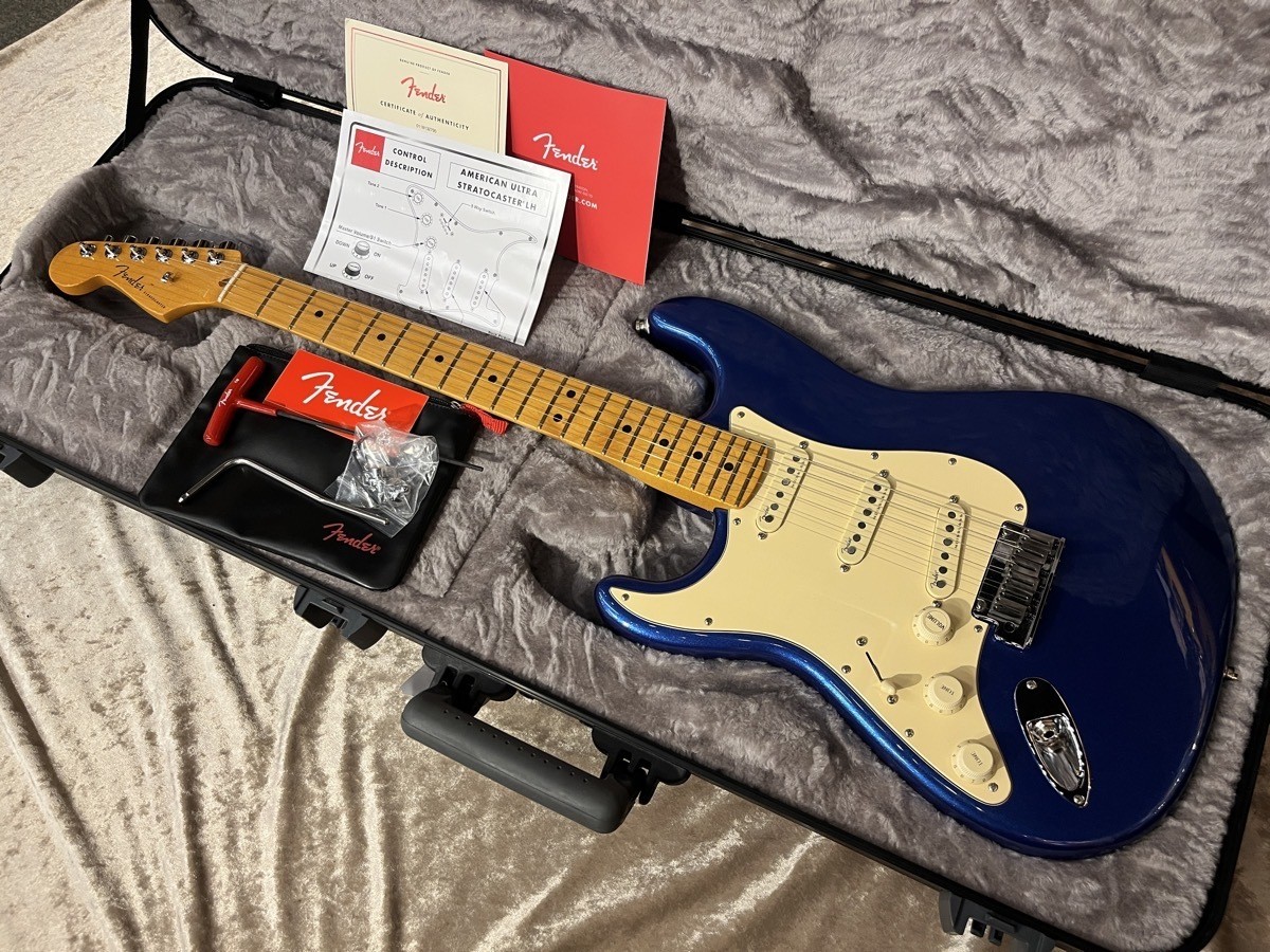Fender American Ultra Stratocaster Cobra Blue Left Hand 2022 Used Electric