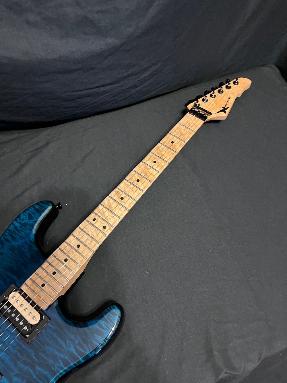 Wayne Charvel Guitars Exotic Rock Legend Blue Quilt Top Guitar W/OHSC