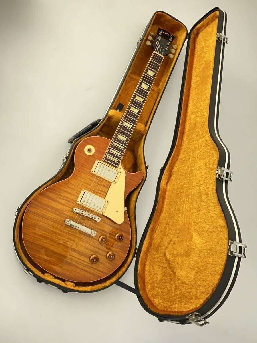 Epiphone LPS-80F mod 1990s, both pickups replaced, wood grain film finis #QY07VQ