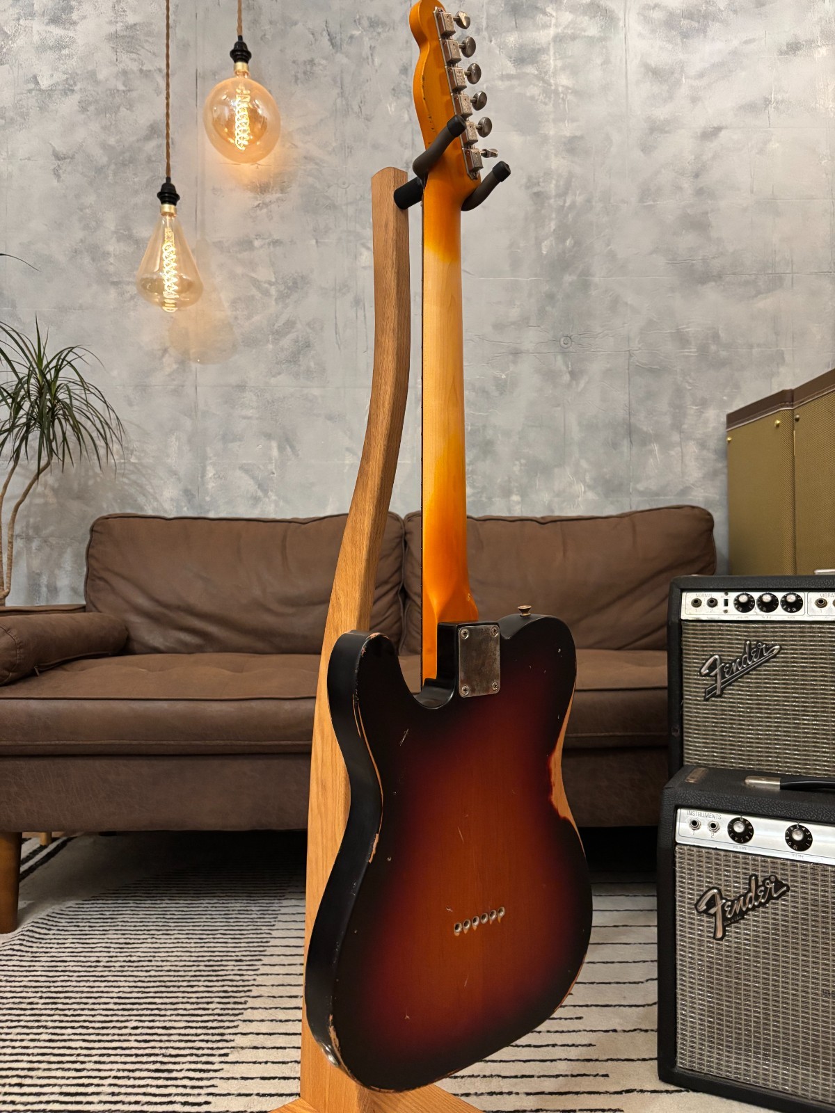 Fender Telecaster 1963 Glas Custom 3-Tone Sunburst Relic 7.8lbs w/ Fender Tweed