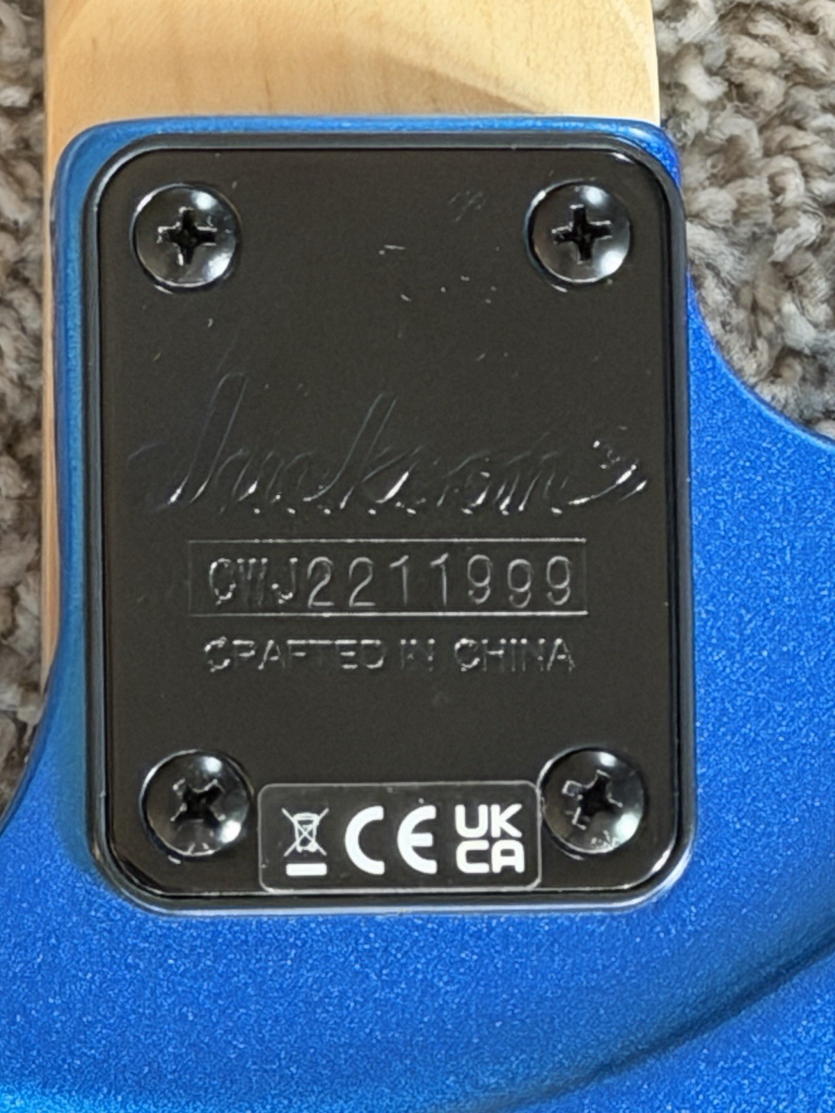 Jackson JS22 Dinky Arch Top Fingerboard Guitar – Metallic Blue With Gator Case