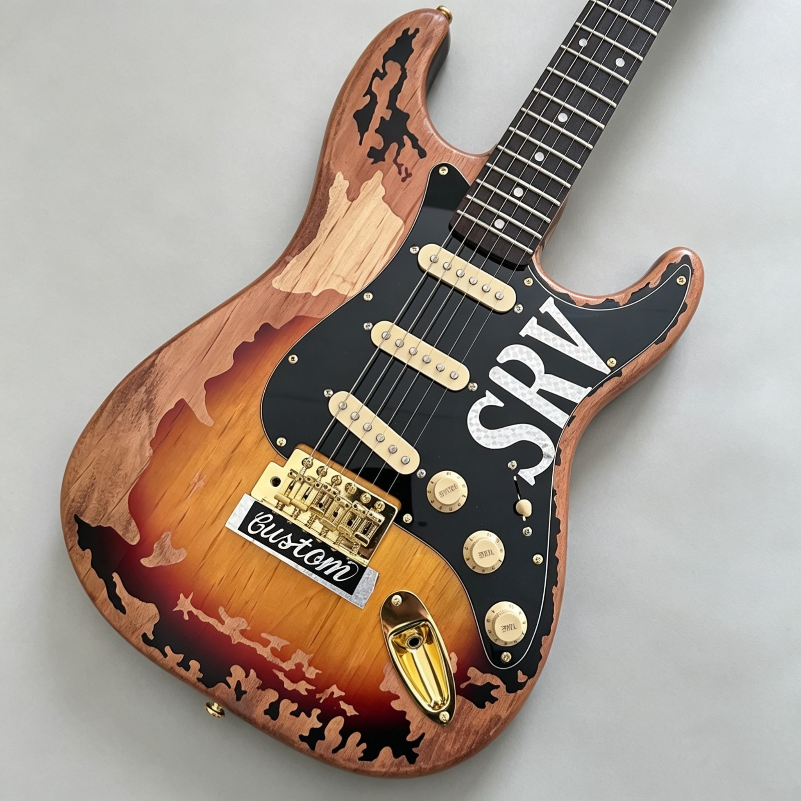 US STOCK SRV Tribute Heavy Relic ST Electric Guitar Vintage Sunburst SSS Pickups
