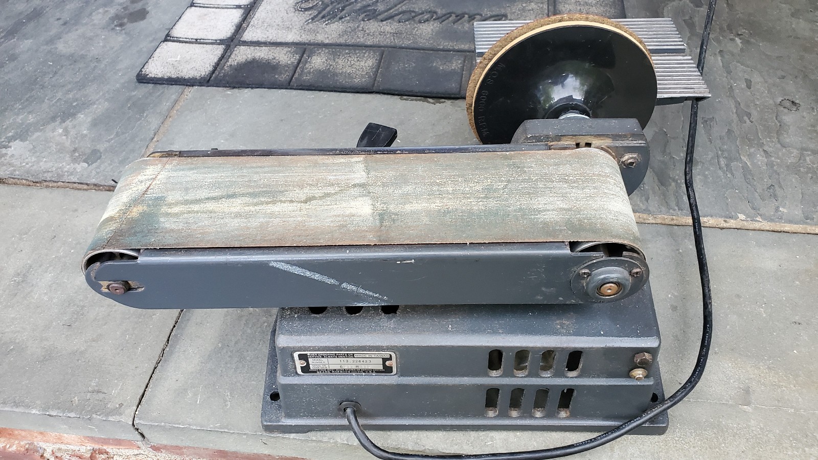 Vintage Sears Craftsman 113.226423 4″ belt & 6″ disc sander complete table works