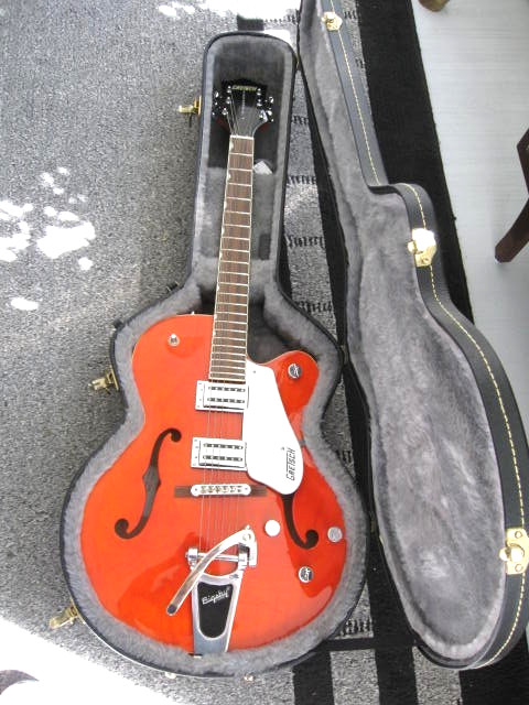GRETSCH ANNIVARSARY ORANGE G5120 2008 MINT W/GRETSCH BLACK HARDSHELL CASE #605-8