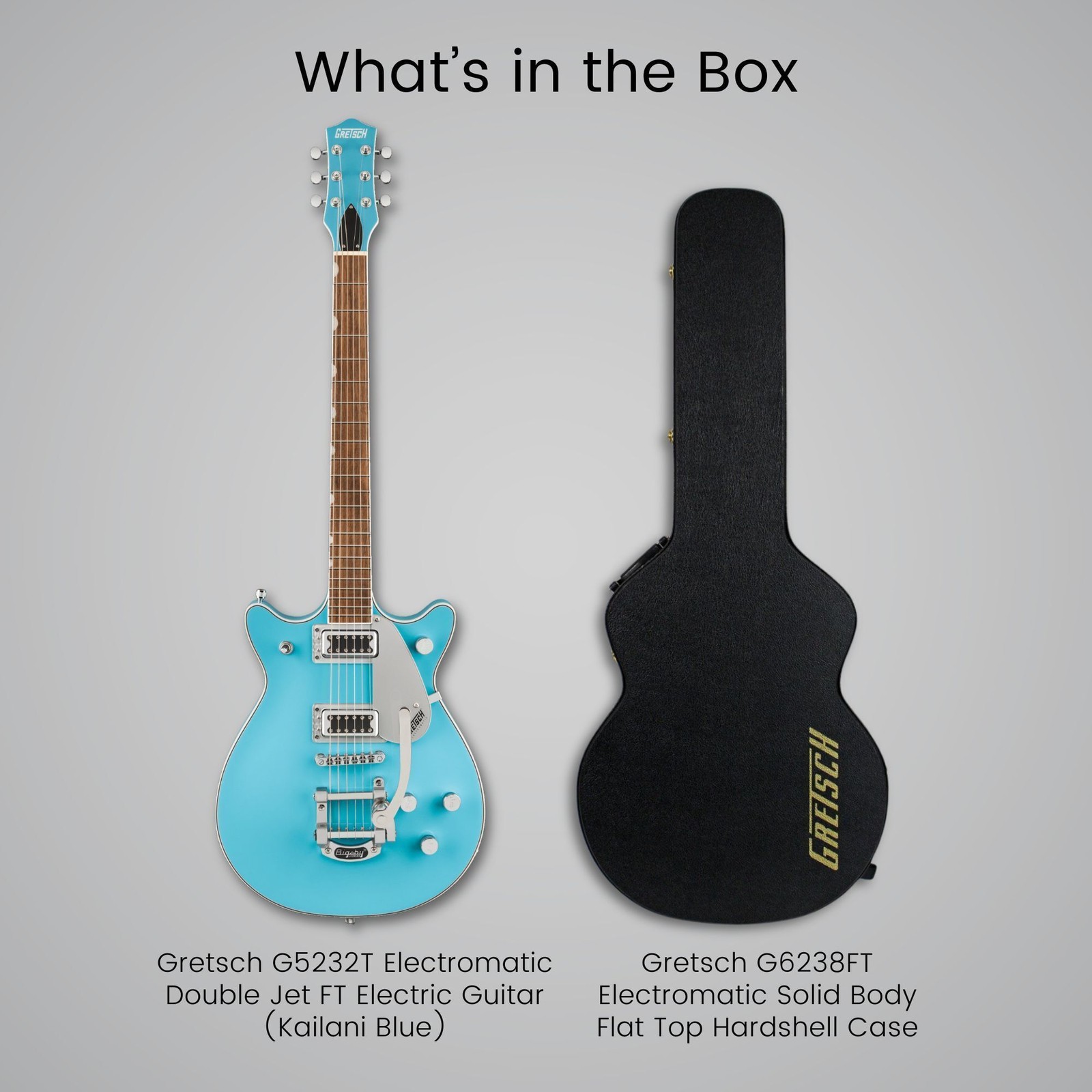 Gretsch G5232T Electromatic Double Jet FT Electric Guitar Bundle (Kailani Blue)