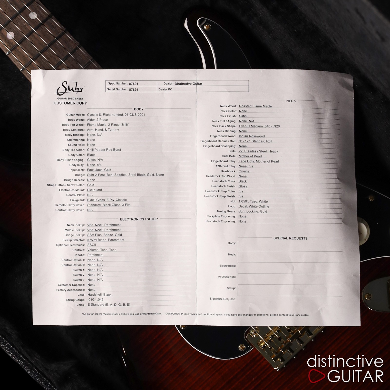 SUHR CLASSIC S CUSTOM – CHILI PEPPER RED BURST