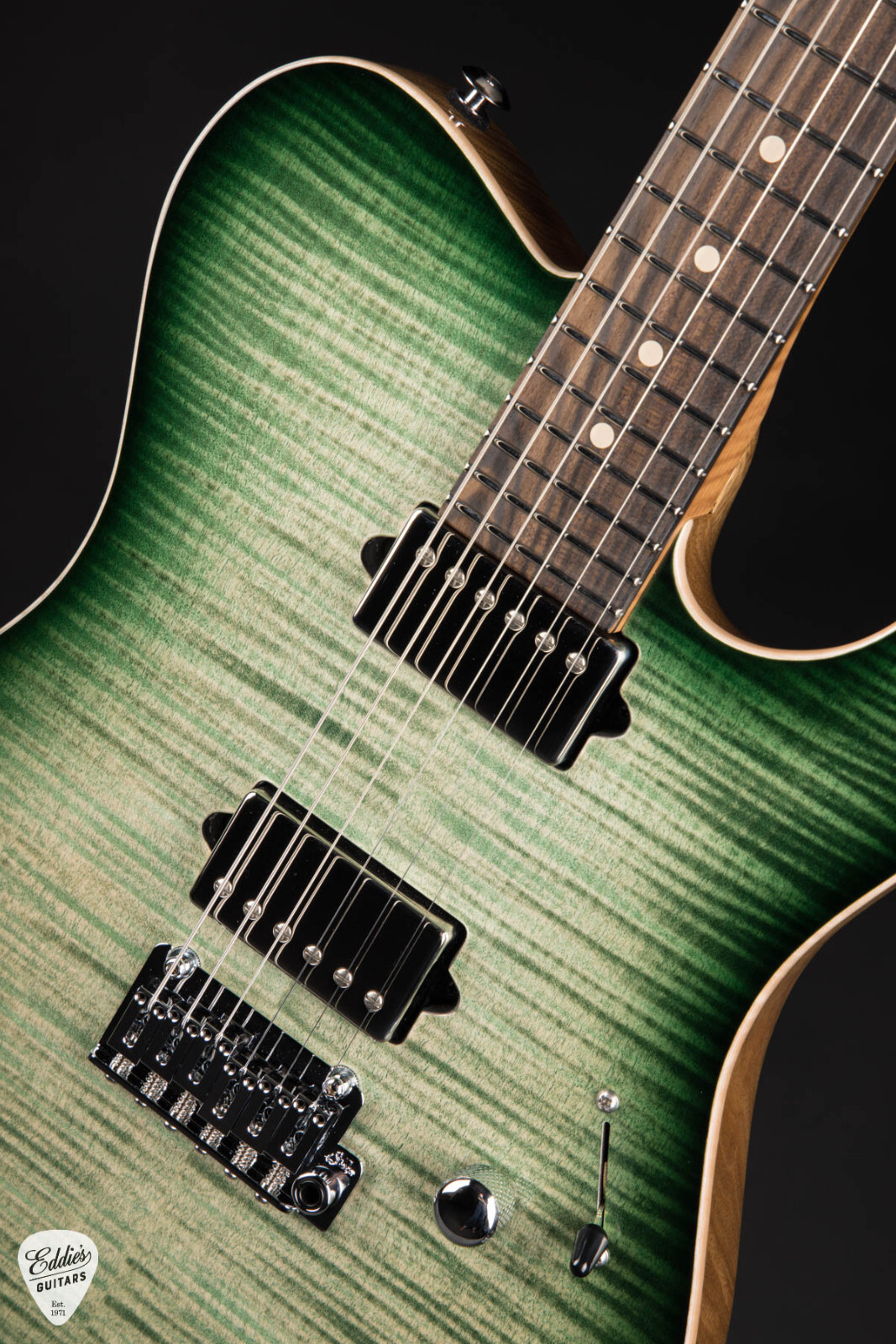 Suhr Modern T Black Limba – Faded Trans Green Burst #86002