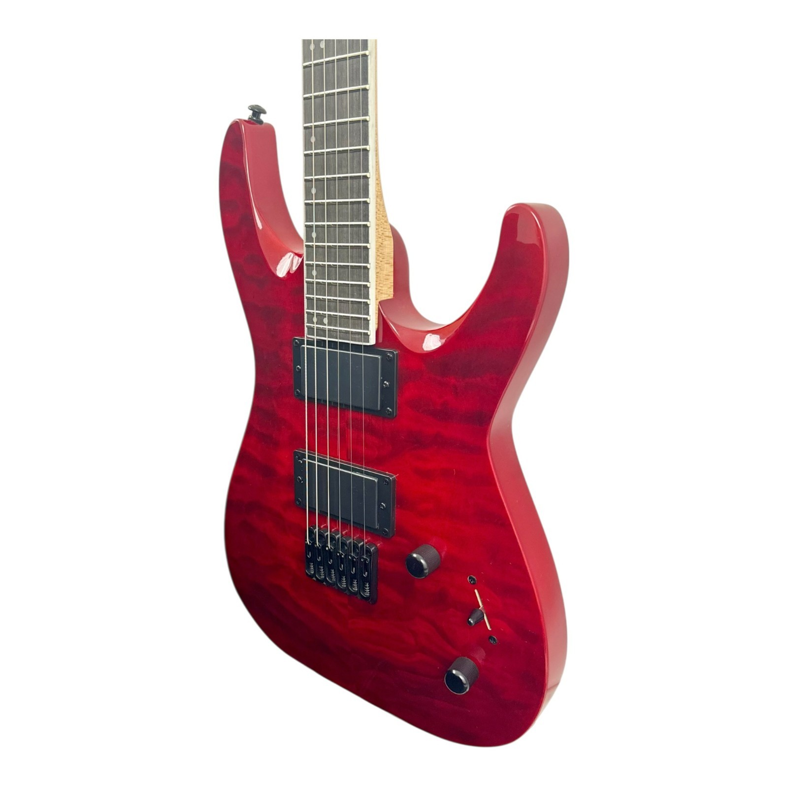 Haze HAX Active Humbuckers 24 Frets Electric Guitar – Dark Cherry Tiger – 6LFQRD