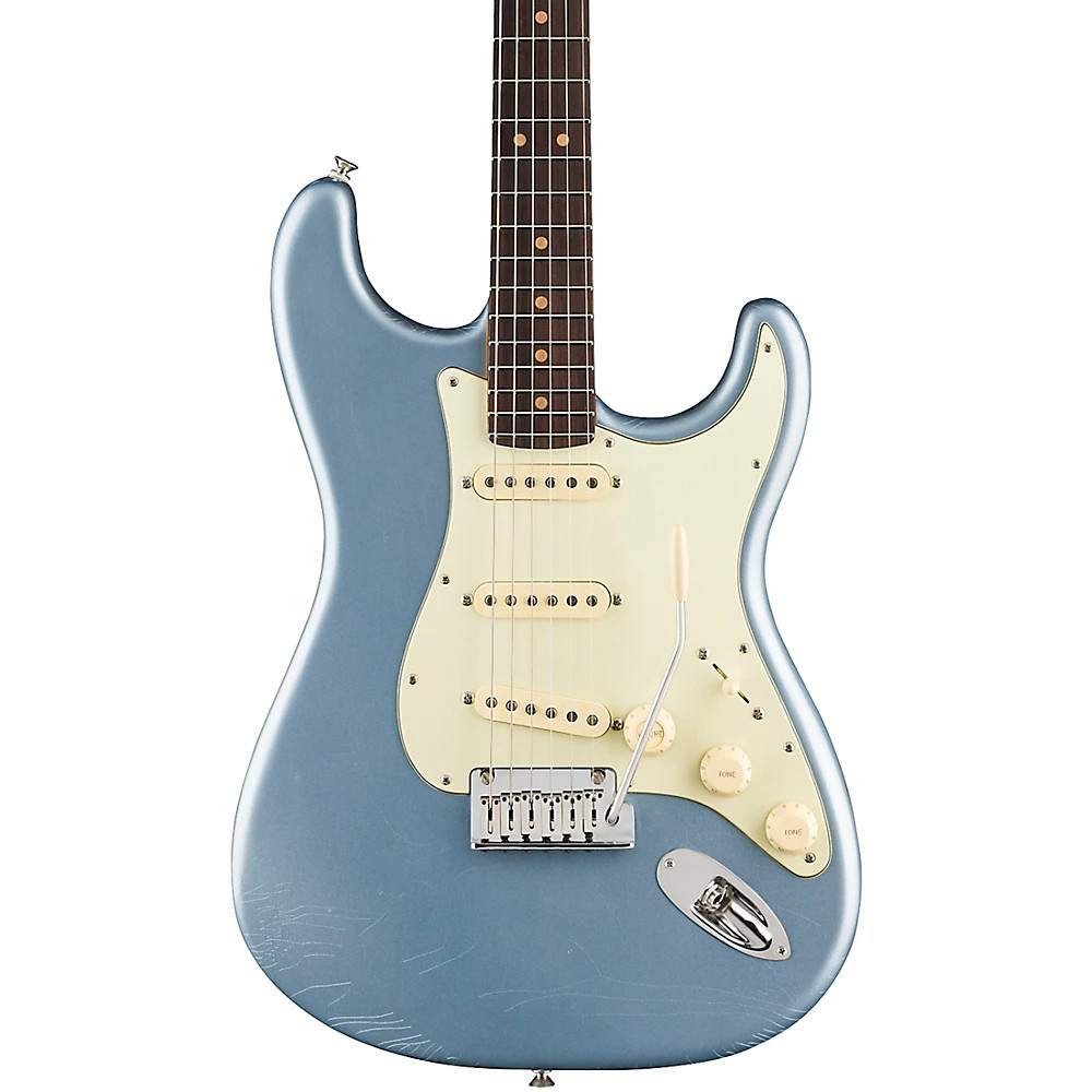 Fender American Ultra Luxe Vntg 60s Stratocaster Rosewd FB Guitar Ice Blu Mtllc