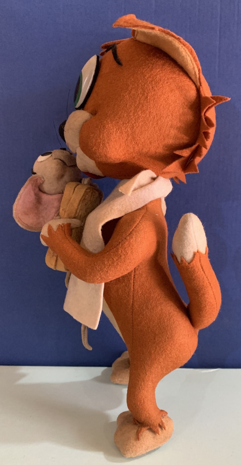 VINTAGE TOY DOLL FELT TOM &JERRY tuffy SANDWICH HANNA BARBERA LARS ITALY 1960s