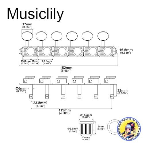 Musiclily Pro Vintage 6 Inline Guitar Locking Tuners Squier Classic Vibe Strat
