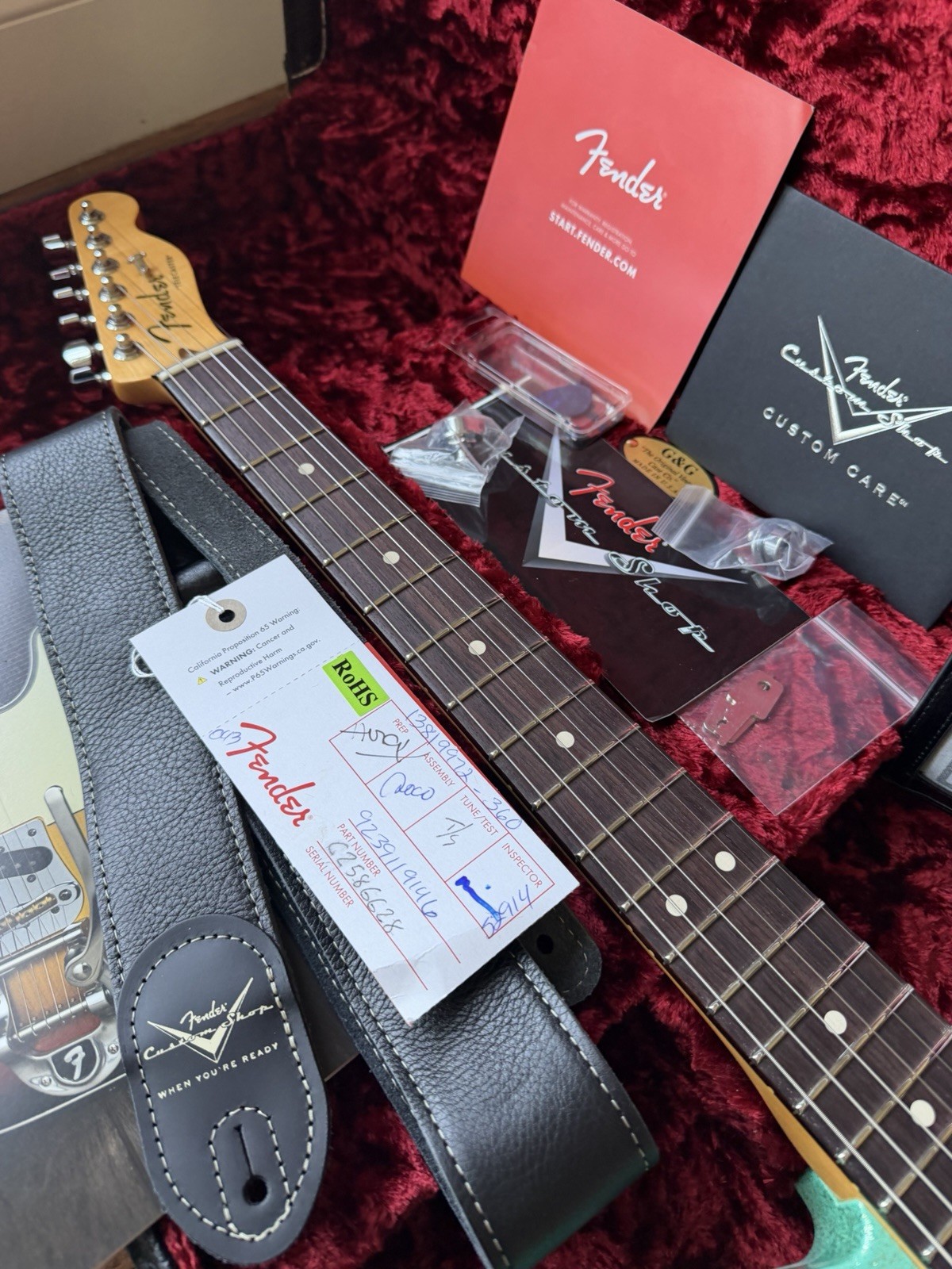 2025 Fender Custom Shop Telecaster W25 Custom Deluxe NOS Seafoam Green Sparkle