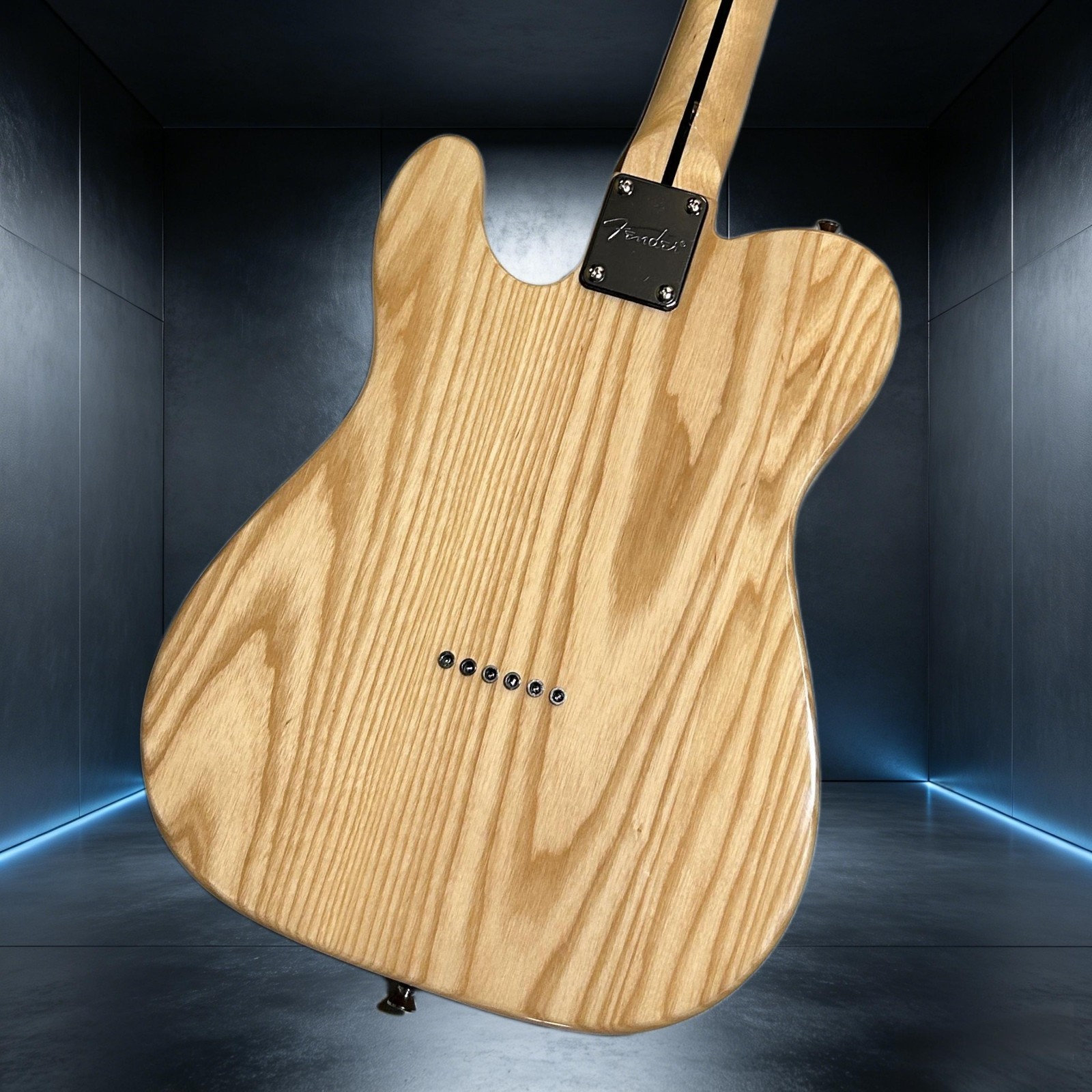 Tele Electric Guitar Maple Fretboard Ash Body Original Wood Color F Hole