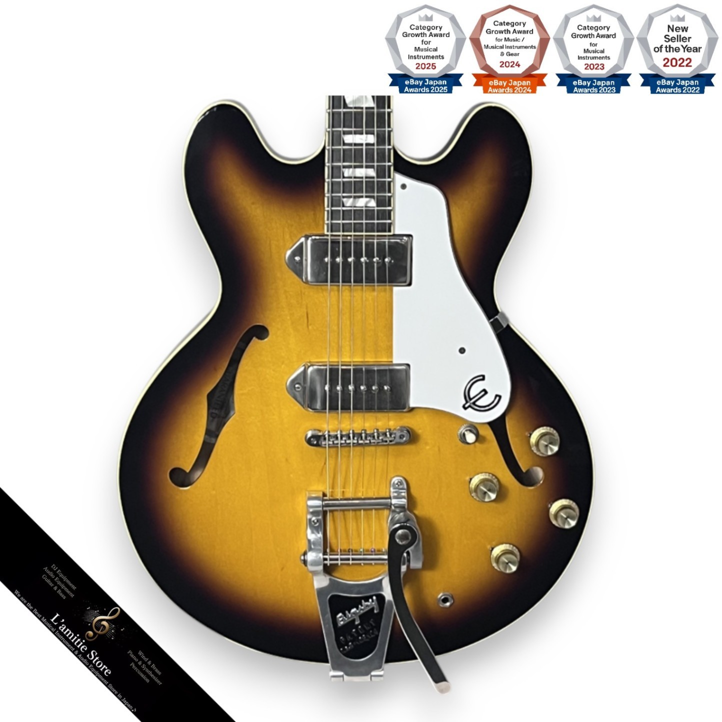 Epiphone Japan Elitist 1965 Casino Electric Guitar Vintage Sunburst