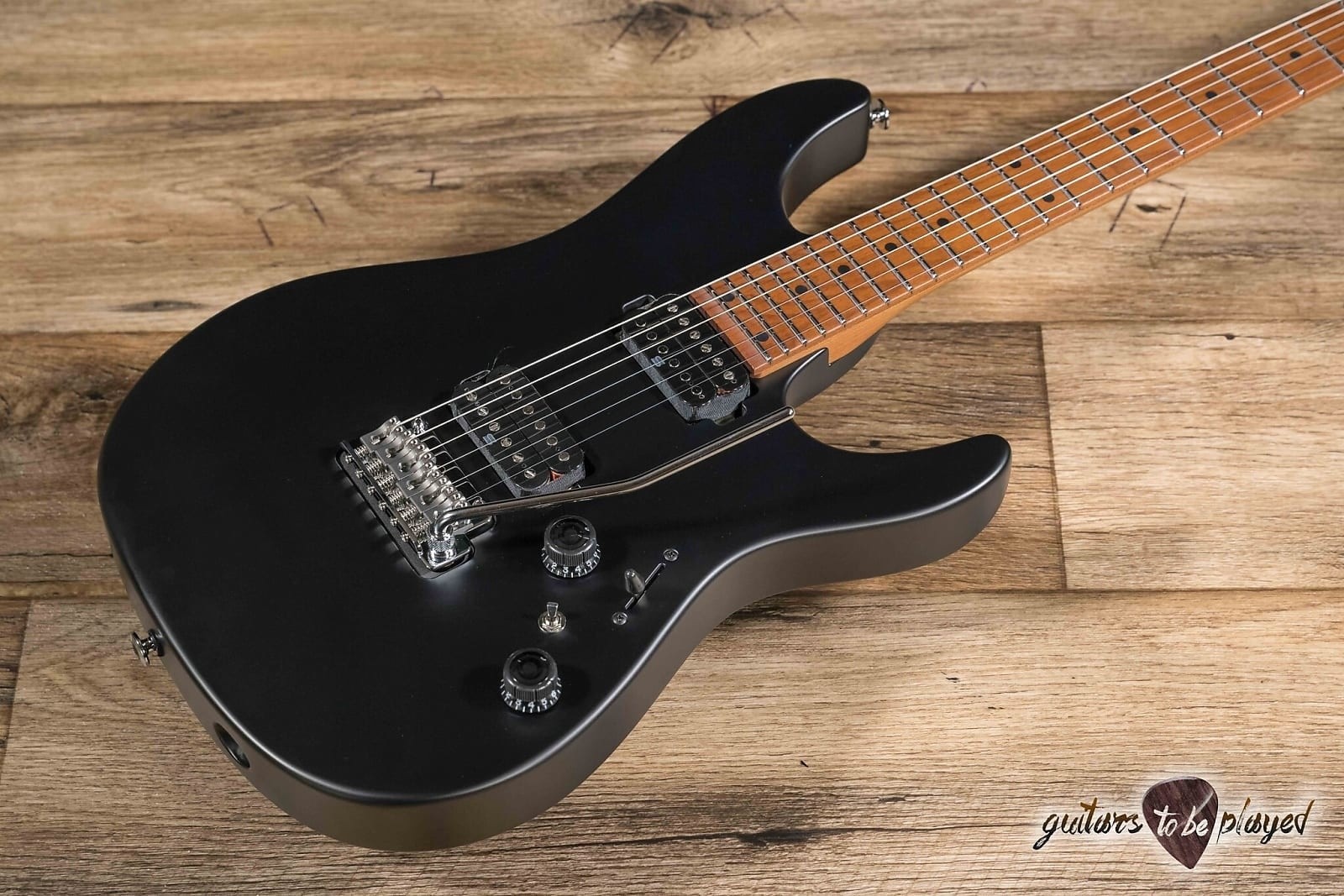 Ibanez AZ2402 Prestige HH Roasted Maple Neck Guitar w/ Case – Black Flat