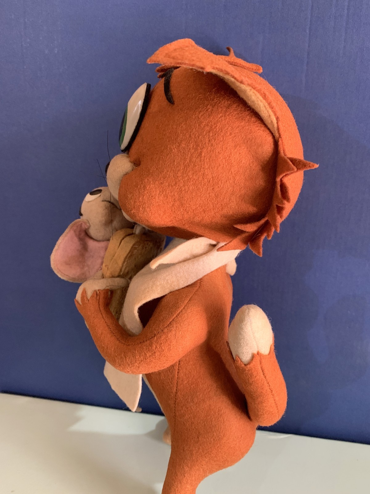 VINTAGE TOY DOLL FELT TOM &JERRY tuffy SANDWICH HANNA BARBERA LARS ITALY 1960s