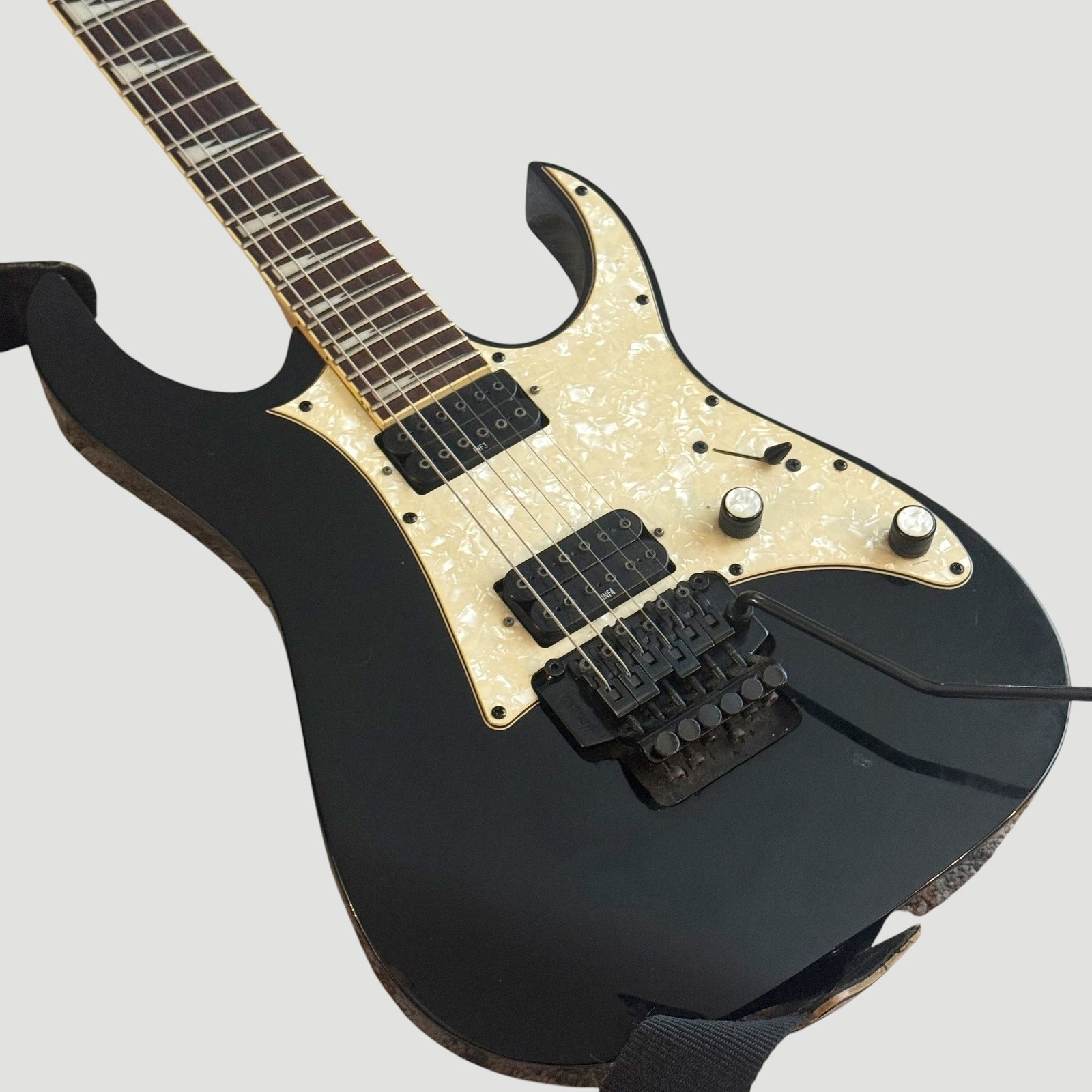2014 Ibanez RG Series Electric Guitar Black HH w/ Locking Tremolo & Fender Strap