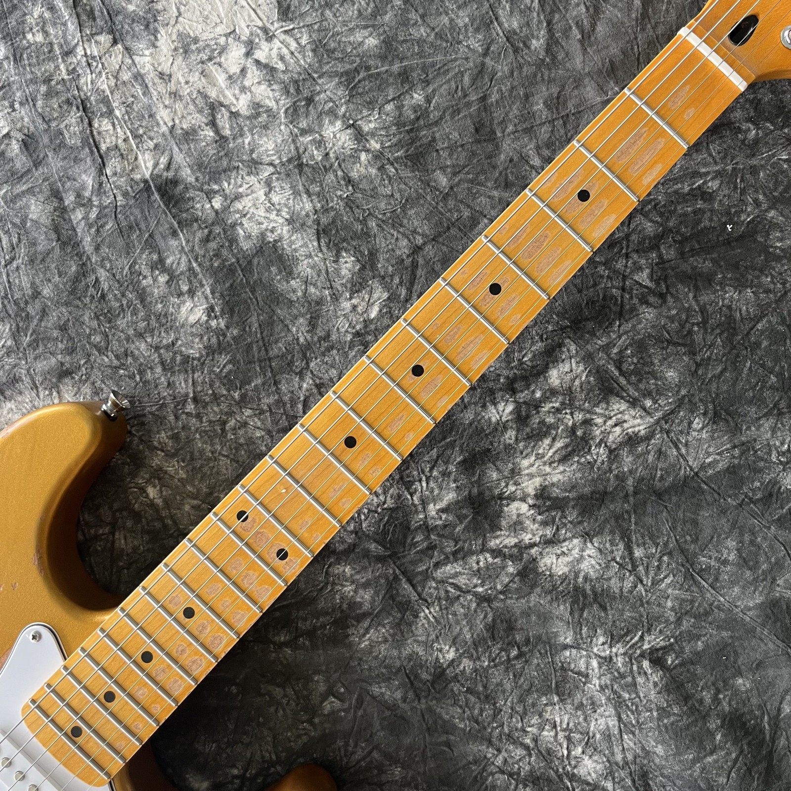 Ledux Solid Electric Guitar Stainless Rounded Fret Edge Aged Gold aged top