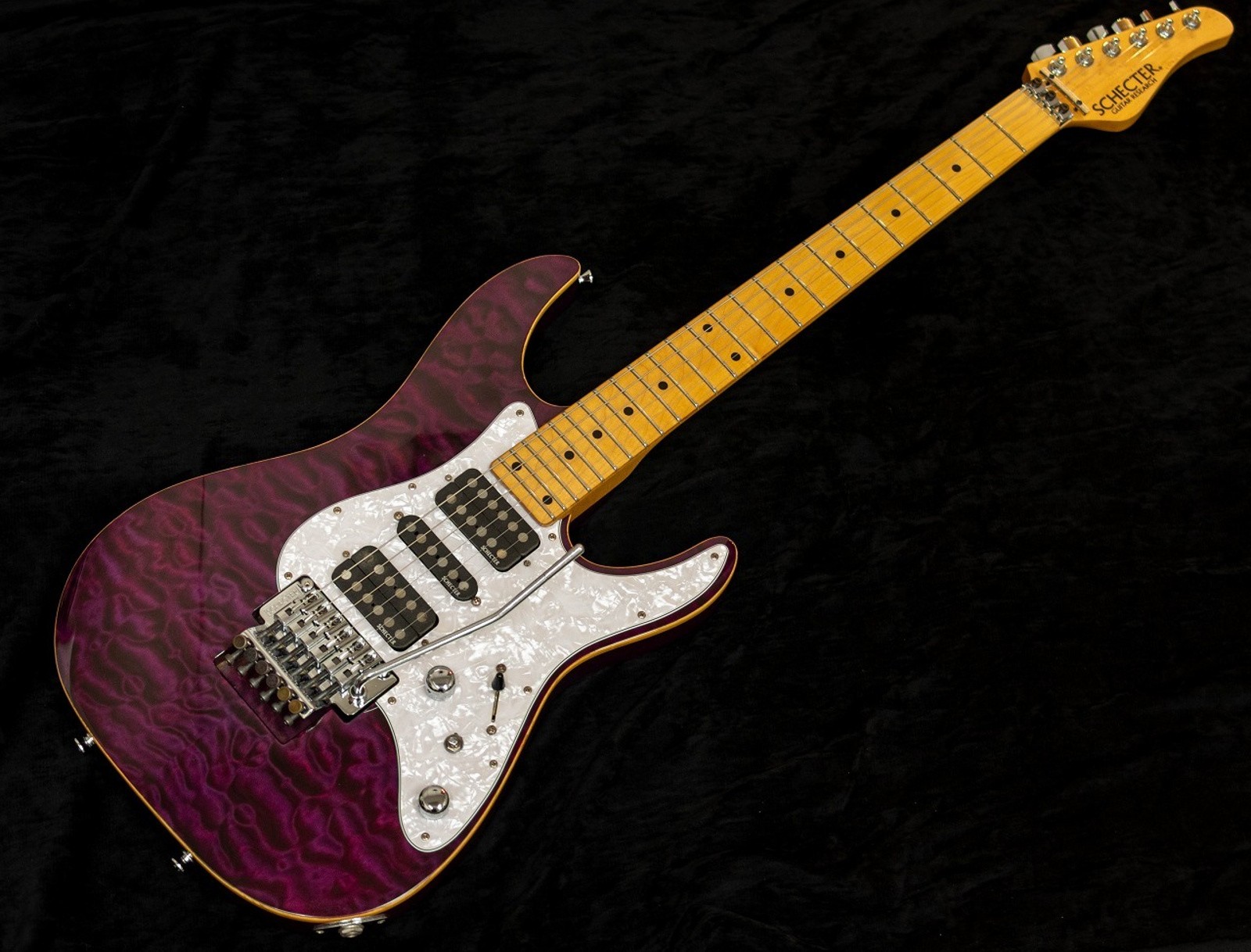 Schecter SD-2-24-AS PUR See-thru Purple Used 2010 Maple Fingerboard w/Soft Case