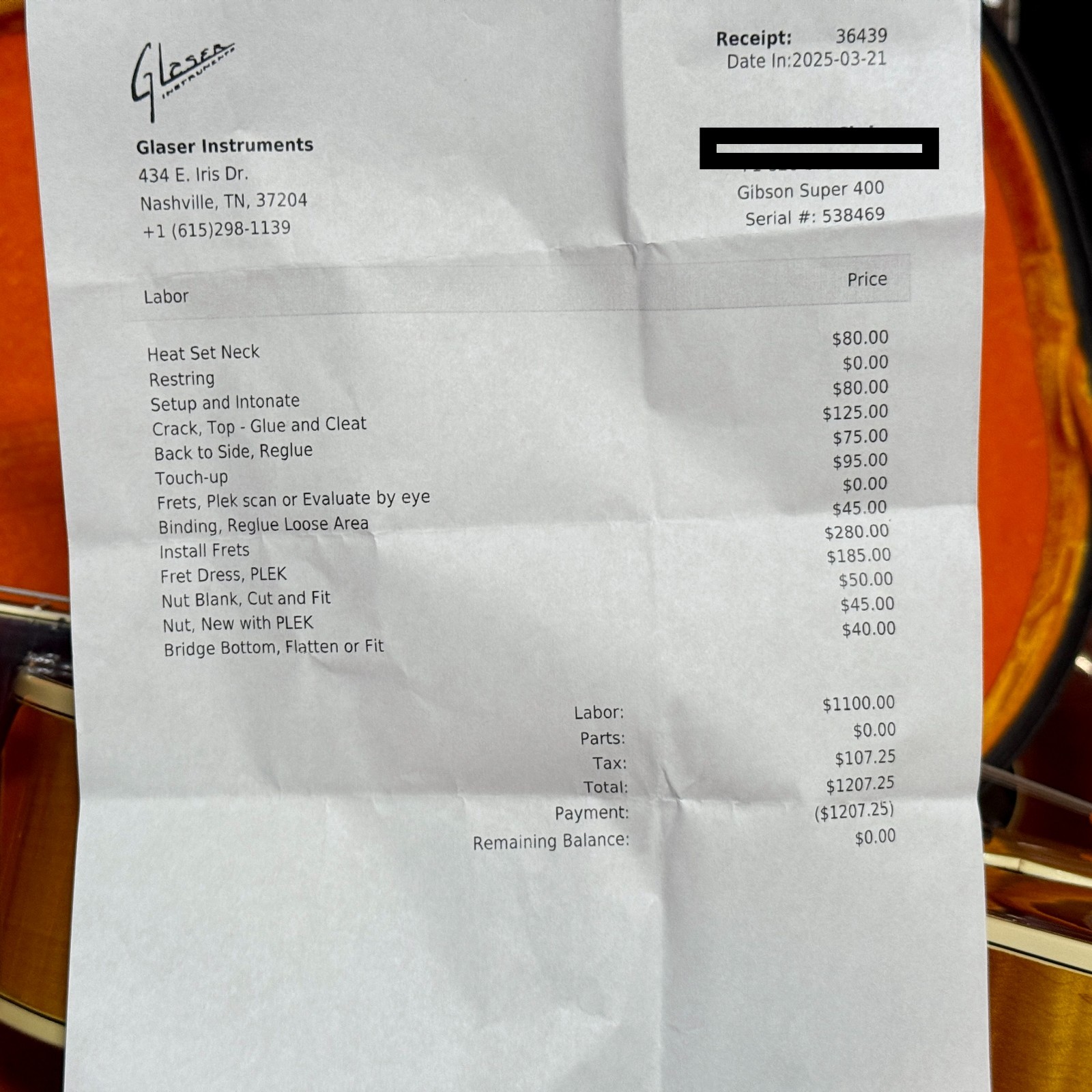 1968 Gibson Super 400C Acoustic Archtop with Floating Johnny Smith Pickup