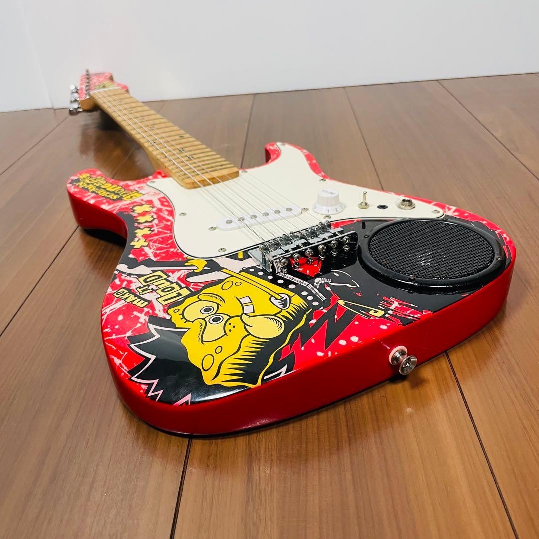 SpongeBob SBE34OFT 3/4 Size Electric Guitar Built-in Speaker Kids Japan Rare