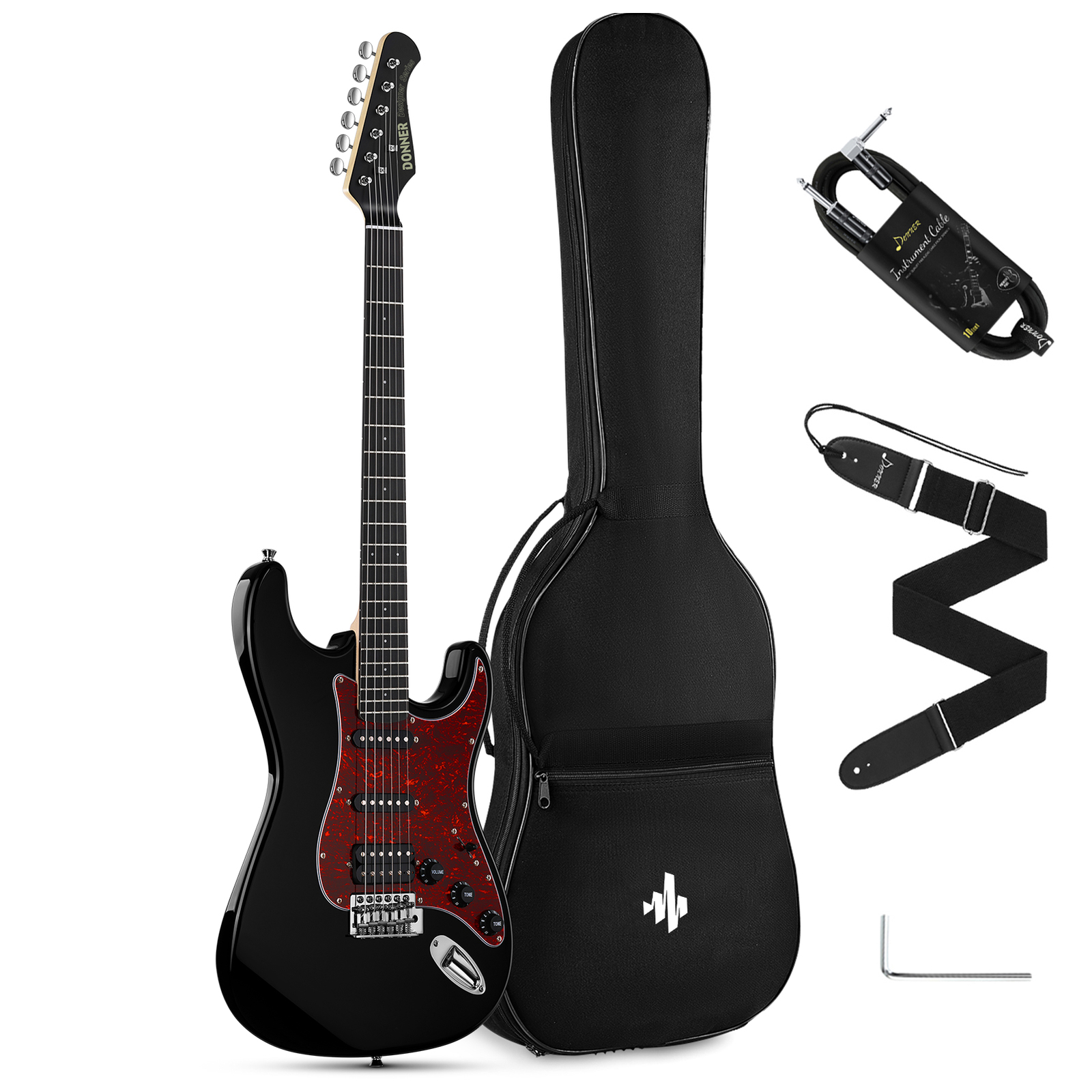 Donner DST-200 Electric Guitar Tremolo Bridge HSS Pickup Coil Spilt Solid Body