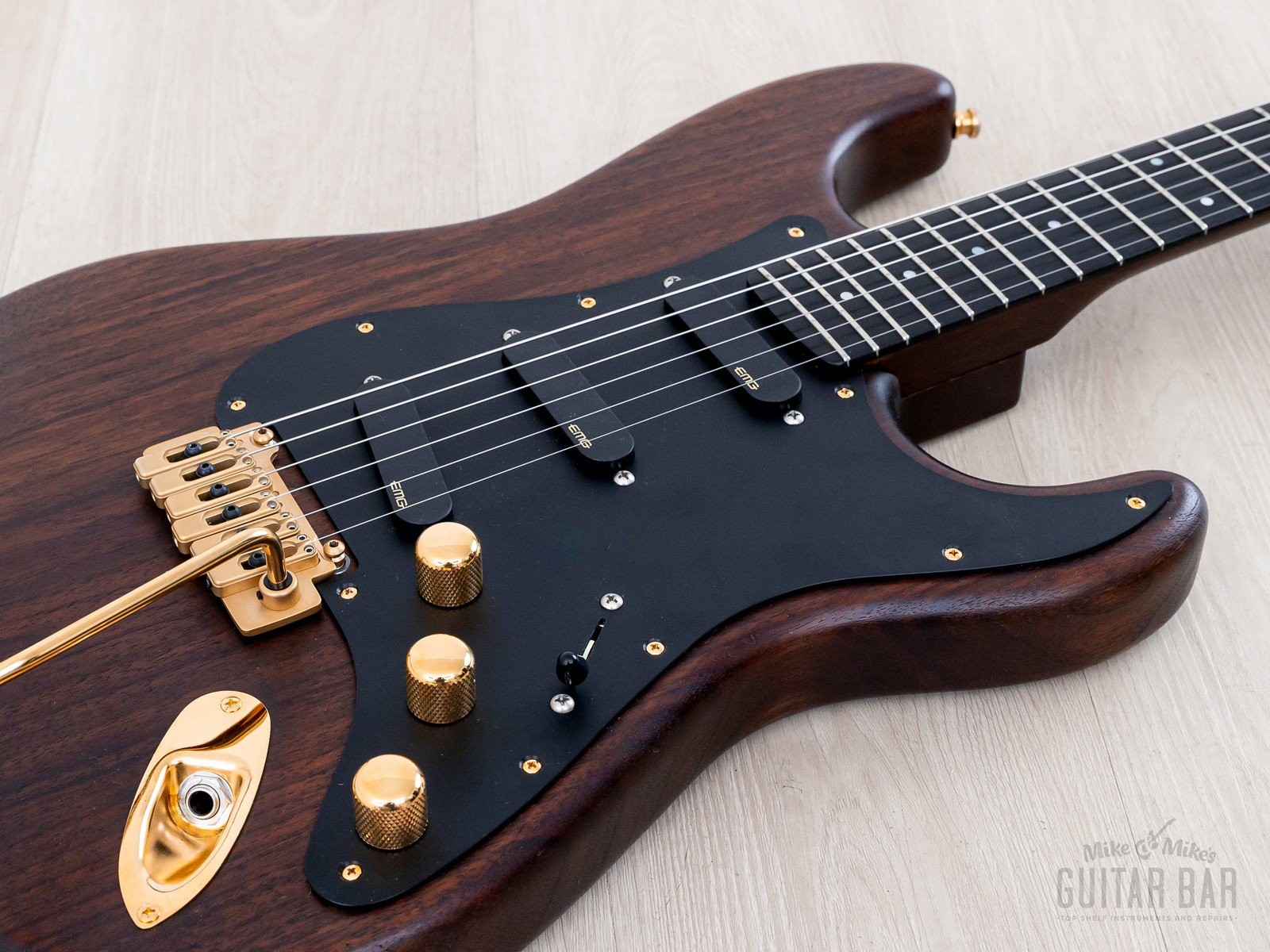 1990s Moon Custom Guitars Superstrat Mahogany S-Style w/ EMG & Case, Japan