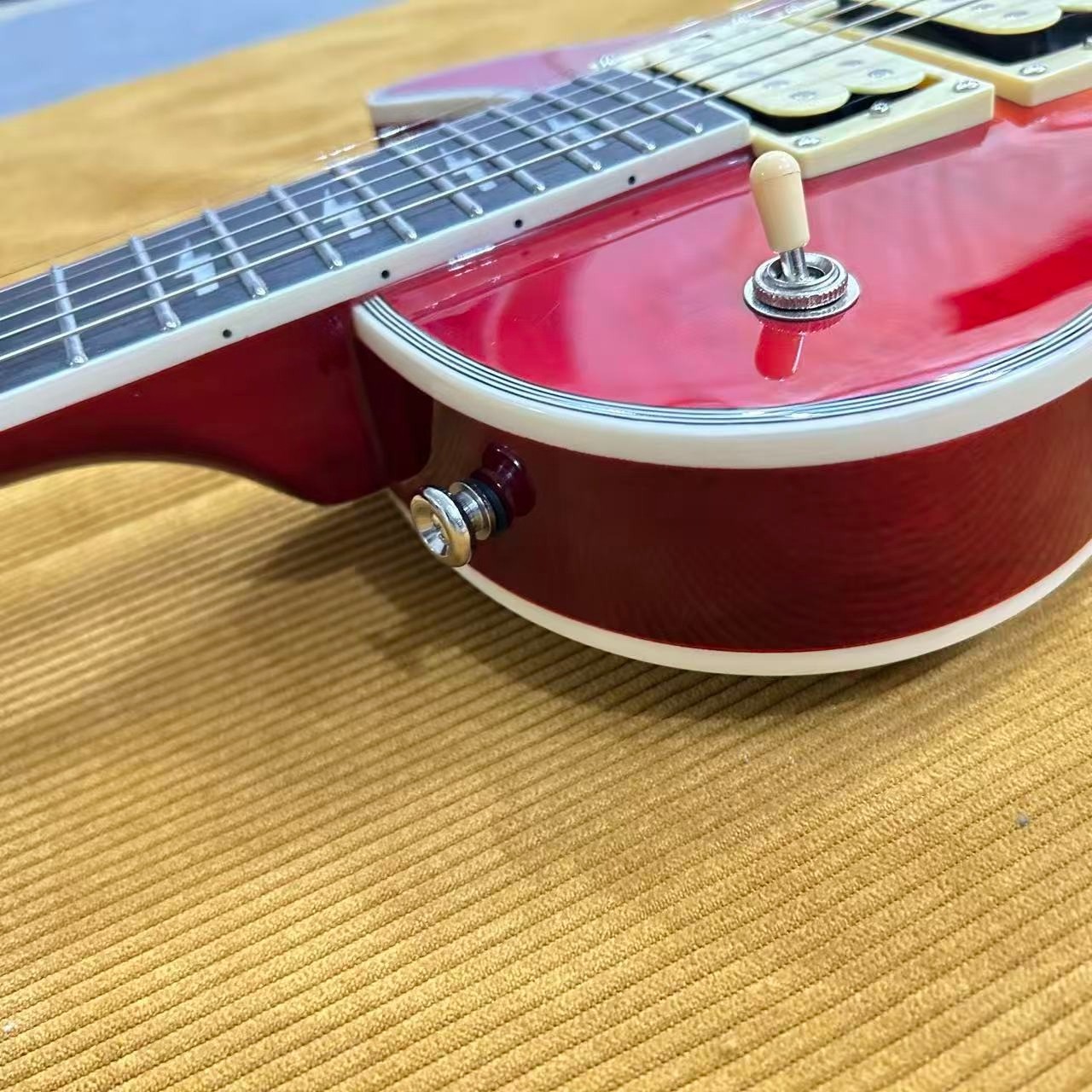 Custom Ace Frehley Style Cherry Sunburst Electric Guitar HHH Pickup Fixed Bridge