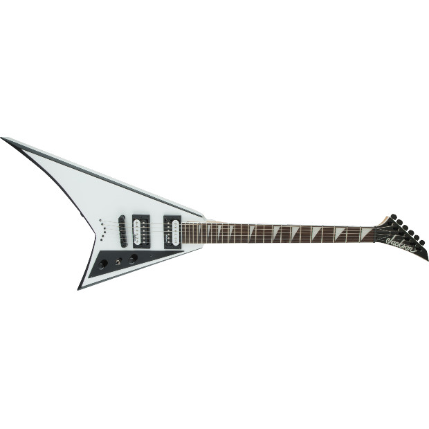 Jackson JS Series Rhoads JS32T, Amaranth Fingerboard, White with Black Bevels