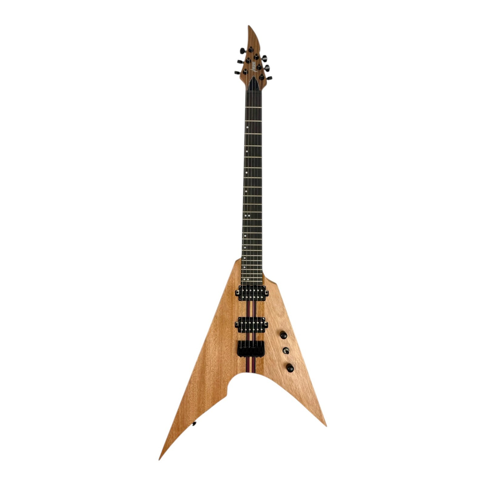 Haze HFV Belcat Humbuckers 24 Frets Electric Guitar – Woodgrain Okoume (FV6MS)
