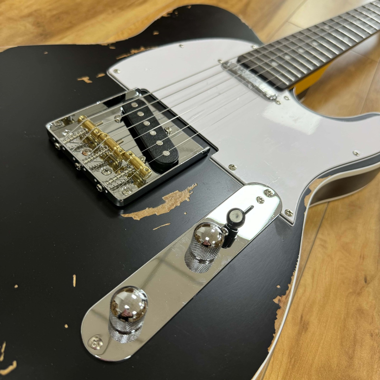 Custom 60s TL Heavy Relic Black Electric Guitar Fixed Bridge Alder Body Ship US
