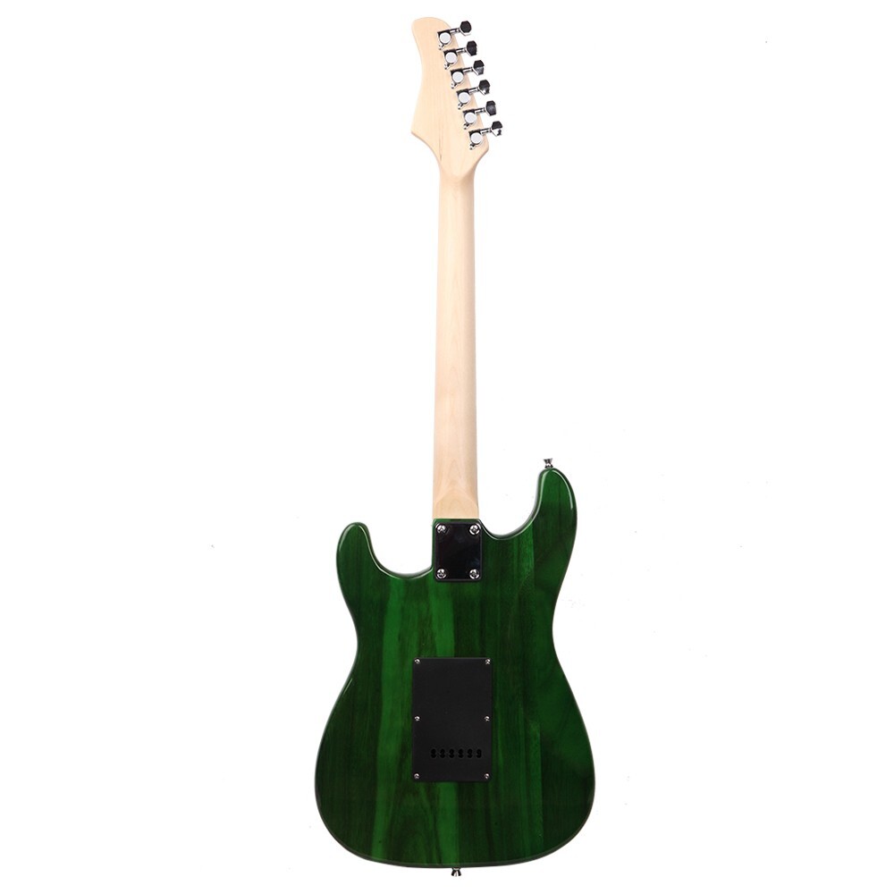 US GST Stylish Green Electric Guitar 6 String w/ Bag Strap &Black Pickguard Kit