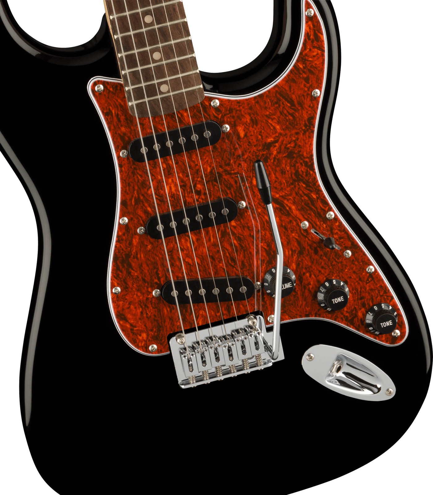 Fender Squier Affinity Stratocaster – Black Limited Edition Tortoise Shell Pickg
