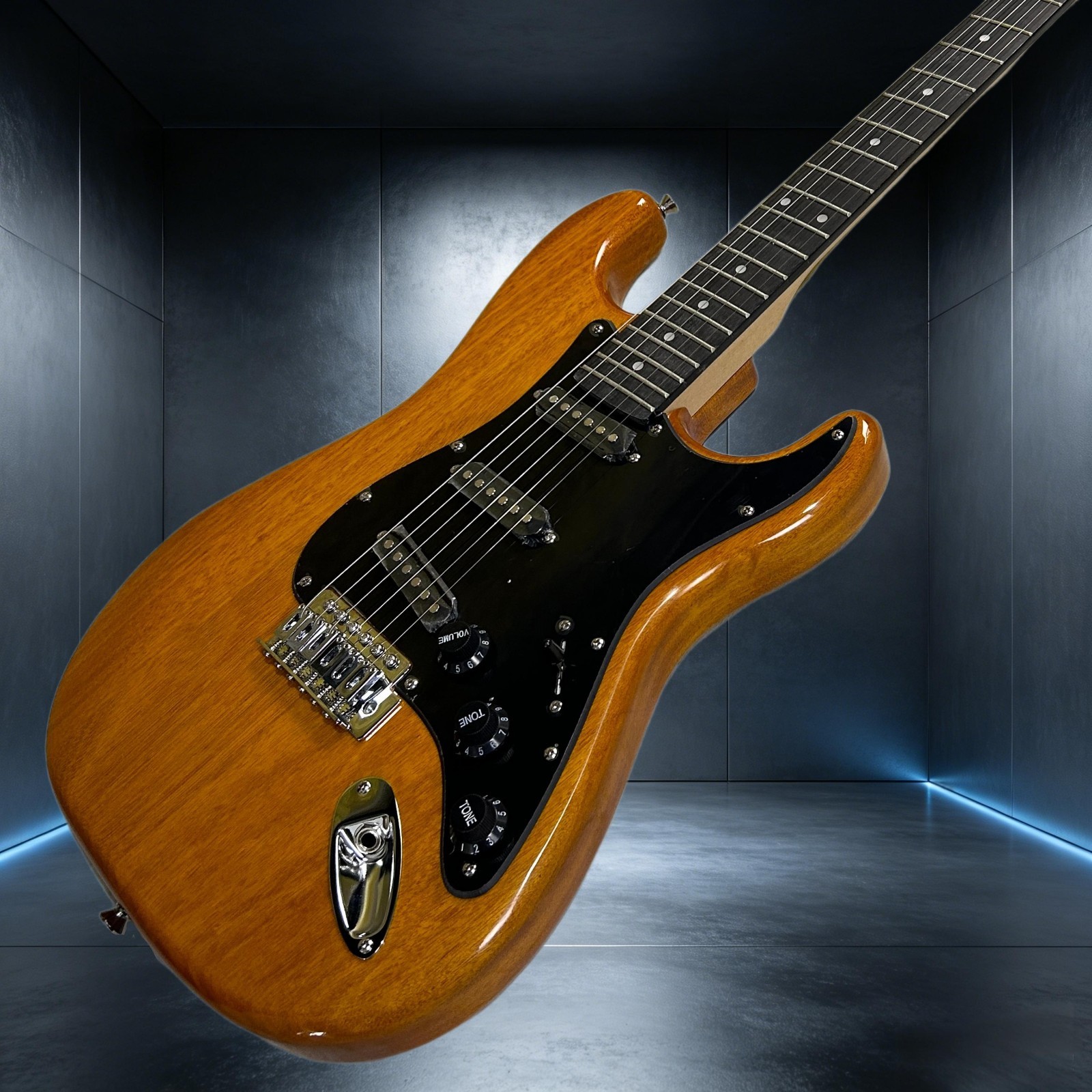 Electric Guitar Transparent Yellow Color Black Pickguard 22 Frets ST Guitar