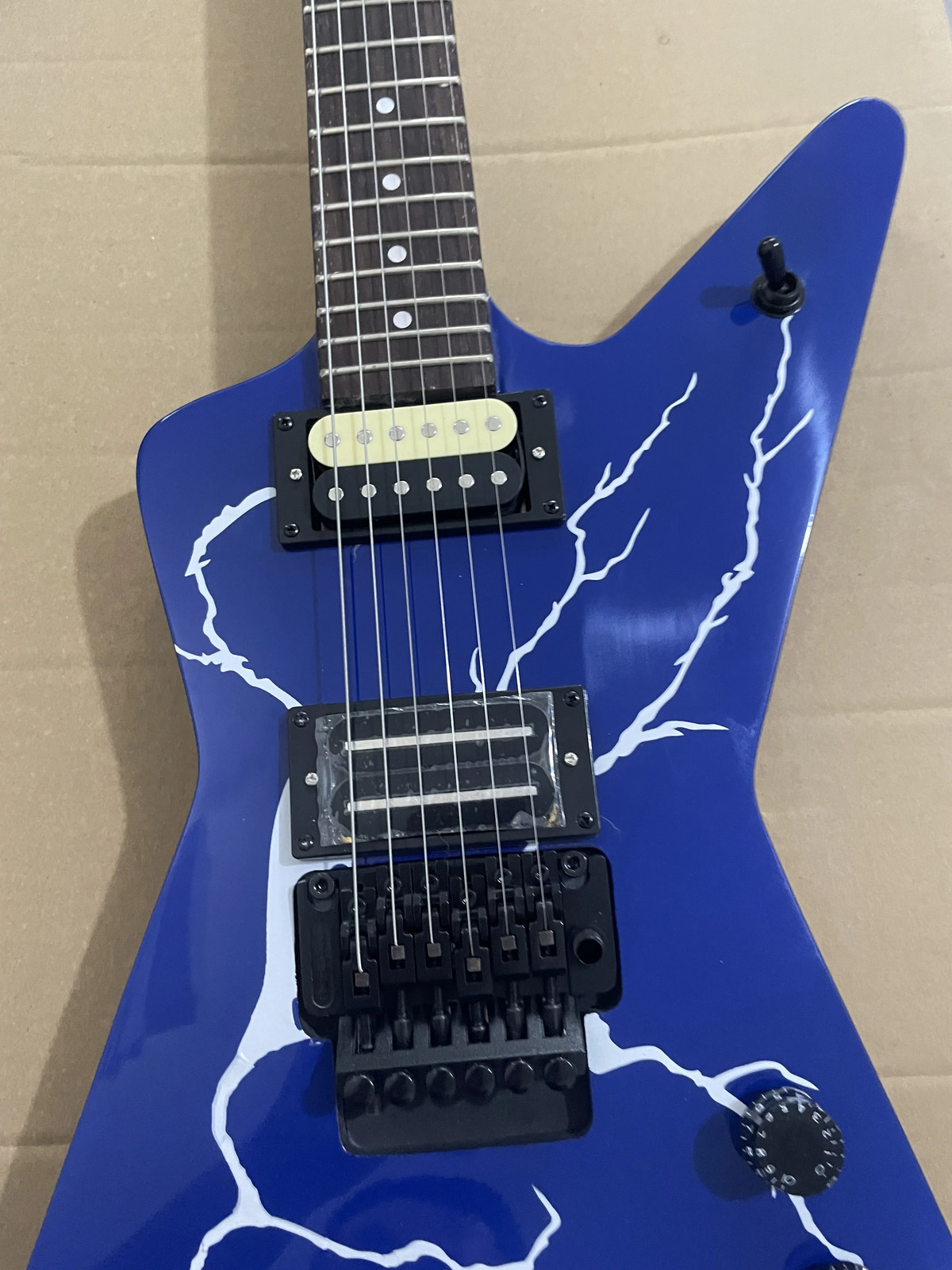 Custom Blue Lightning Electric Guitar Humbucker Pickups Black Hardware