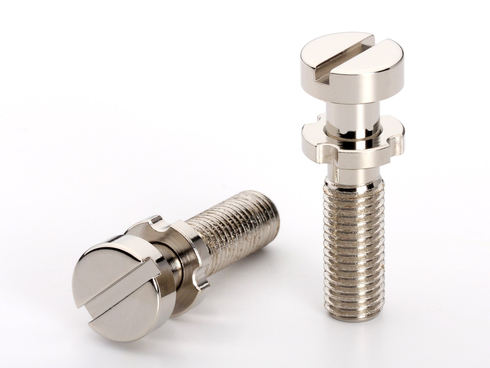 Music City Bridge Locking Tailpiece Studs, 5/16-24, Polished Nickel