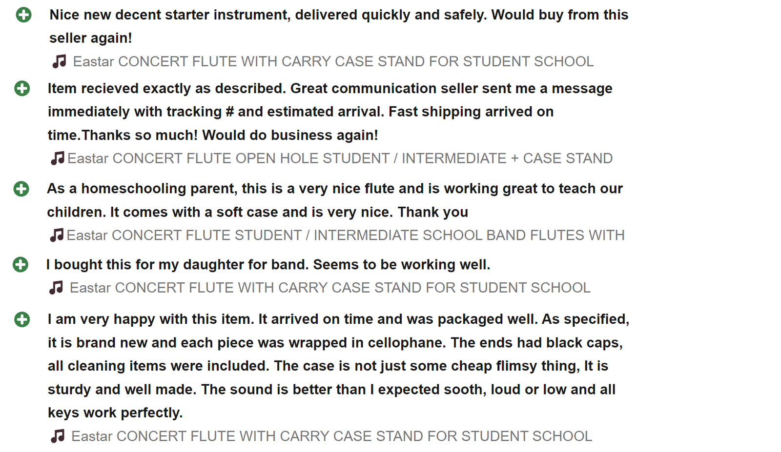 Eastar Closed Hole 16 Keys C Flute Musical Instrument for School Student Kids