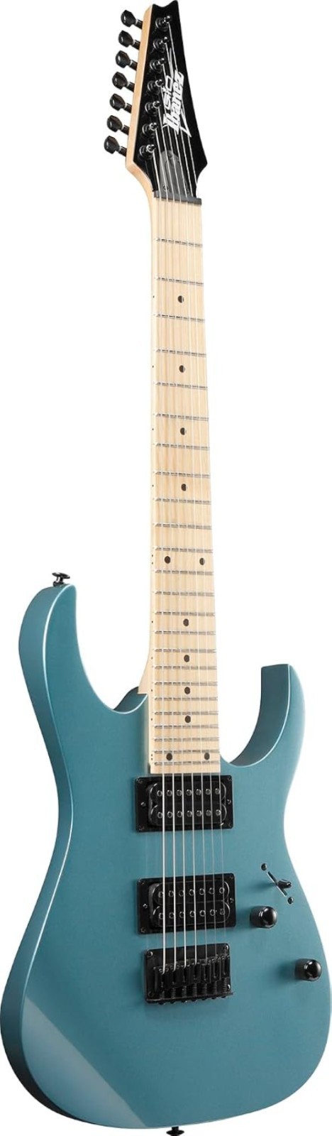 RG Gio 7-String Electrc Guitar – Metallic Light Blue Bundle with Gig Bag, Tun…