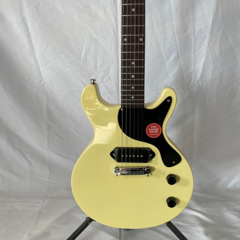 Cream Yellow Junior DC Electric Guitar Double Cut Mahogany Body 6 String P90