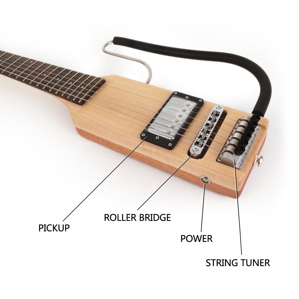 Ultra Short Scale headless portable electric silent travel guitar