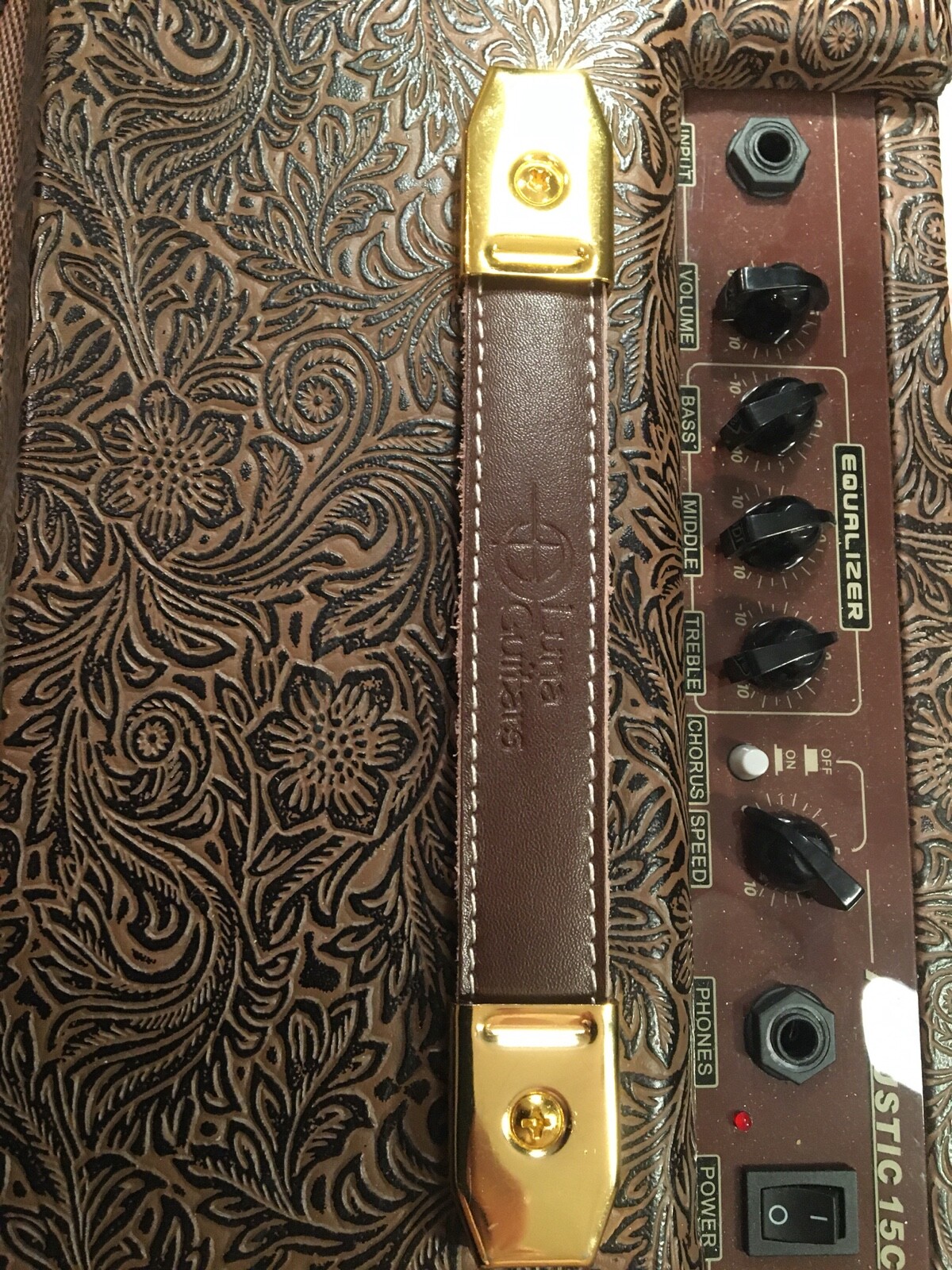 1996 Custom Tooled Leather Telecaster w/ matching case & amplifier – 1 of a kind