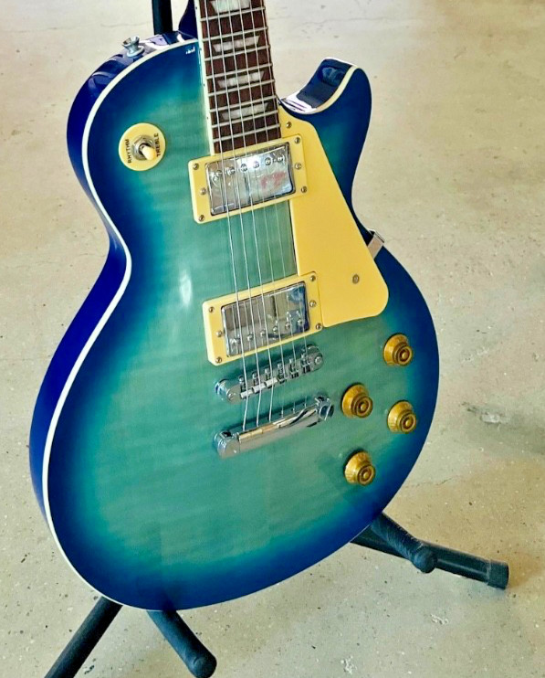 BadAss Iconic LP Style Electric Guitar Ocean Blue Burst…WOW!!!