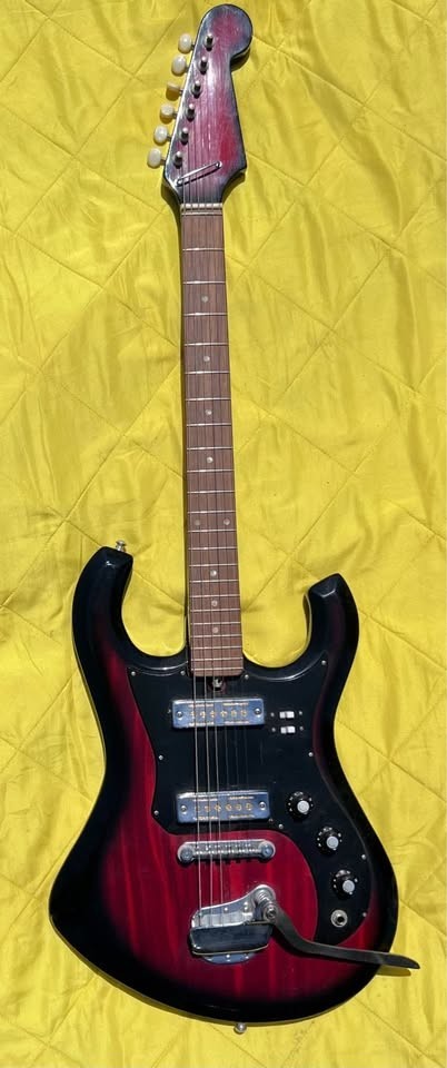 Vintage MIJ Electric Guitar – Kimberly/Teisco/Kawai Style – Red Black Milford CT