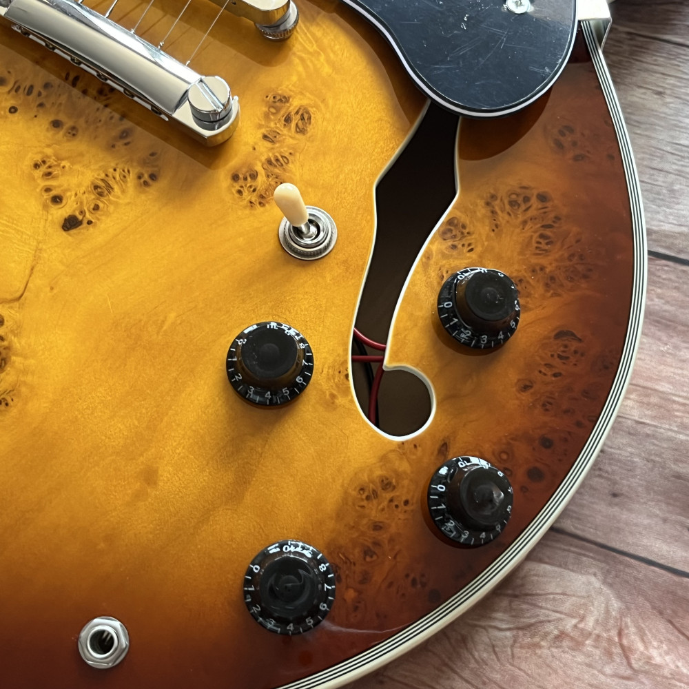 Custom 335 Sunburst Electric Guitar HH Pickups Rosewood Fretboard free shipping