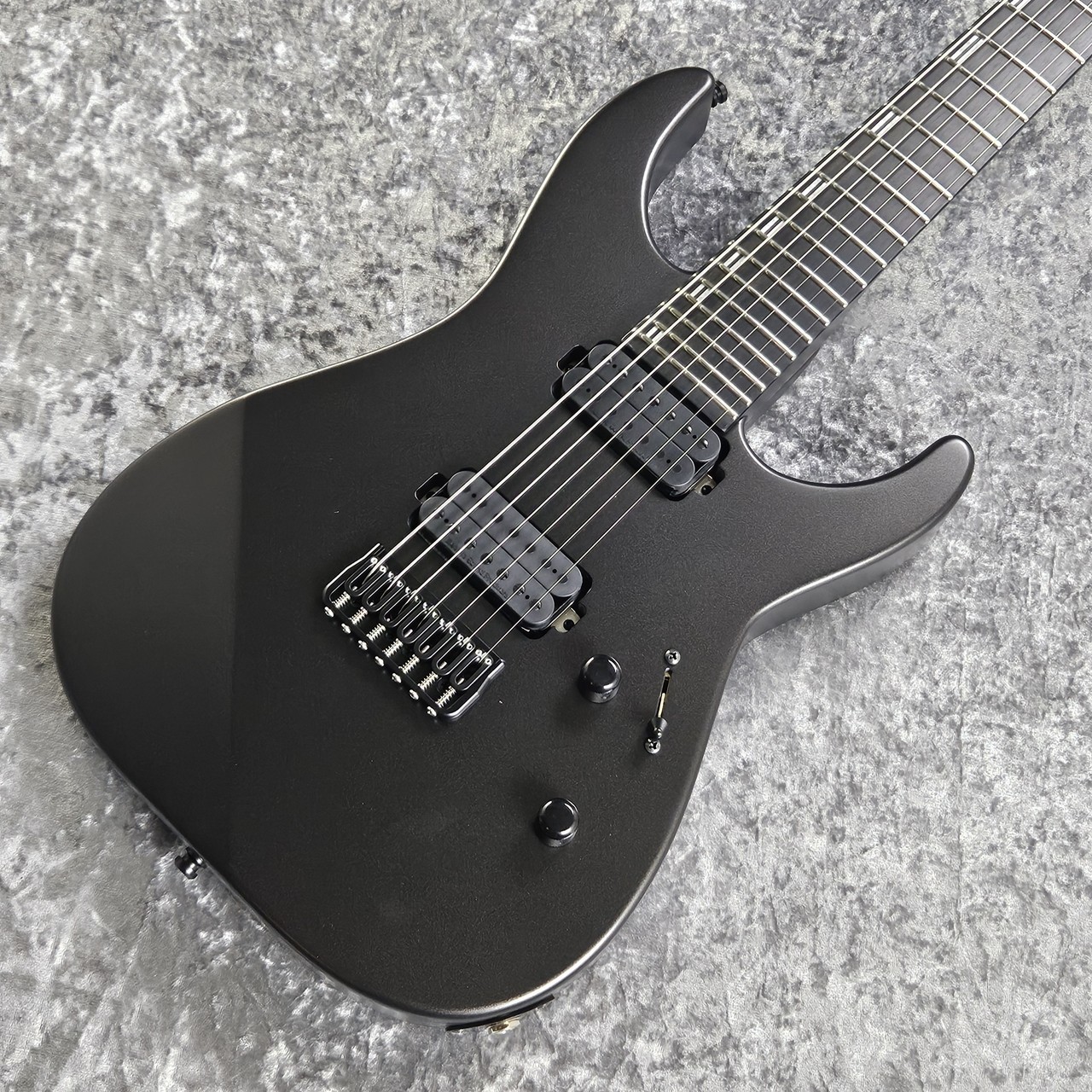 Edwards E-M-II-7 Metallic Black Satin Electric Guitar Used