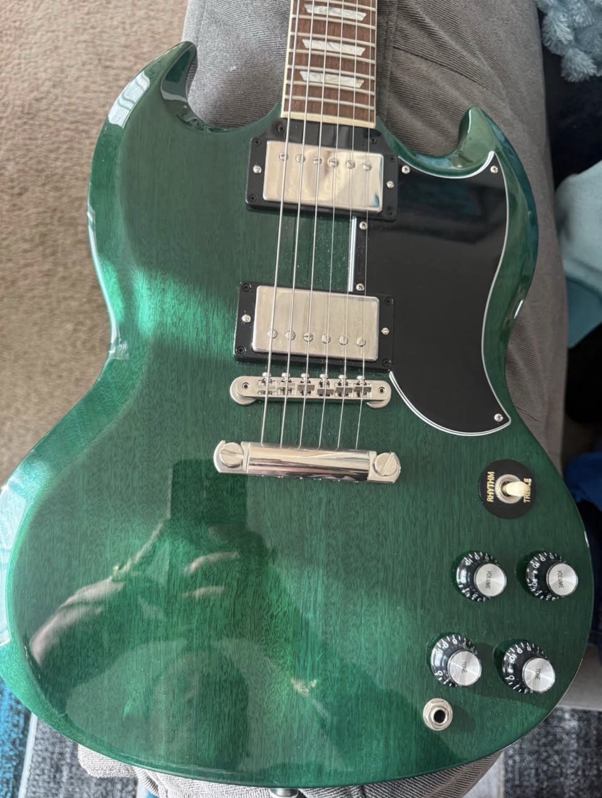 Gibson SG Green 6-String Solid Body Mahogany RH 22-Fret w/ Hard Case 2024